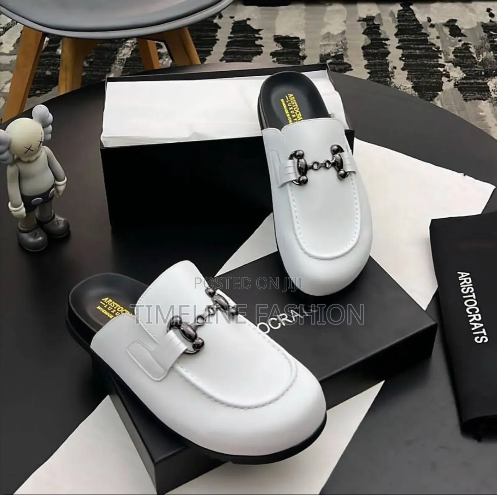 All White Aristocrat Men's Slippers