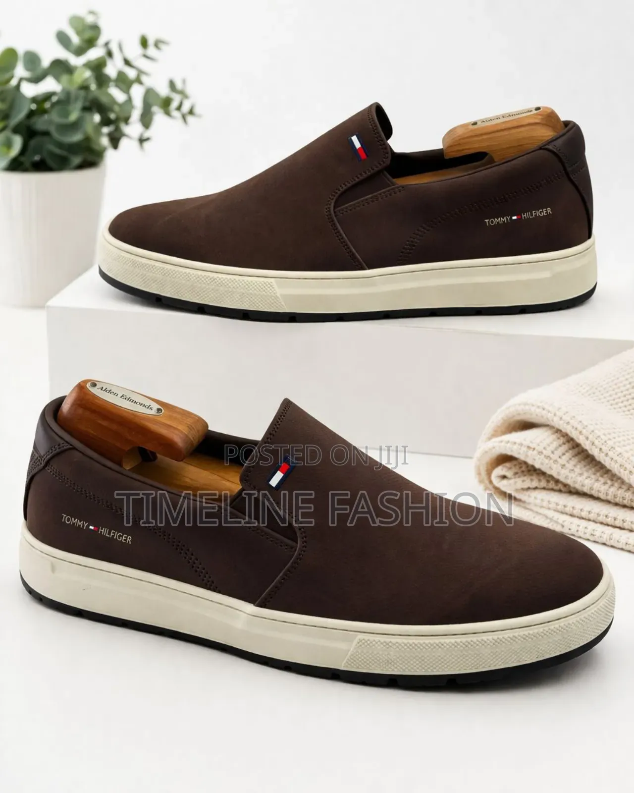 Tommy Hilfiger Coffee Brown Men's Classic Easy Wear Sneakers