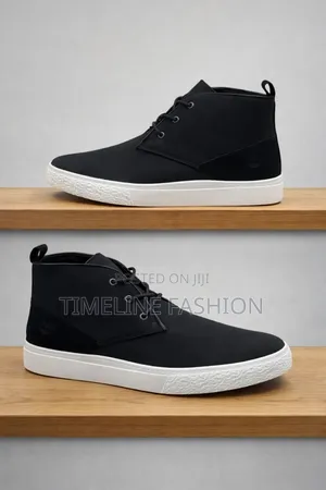 Quality Timber Land Men's Ankle Boots Black and White