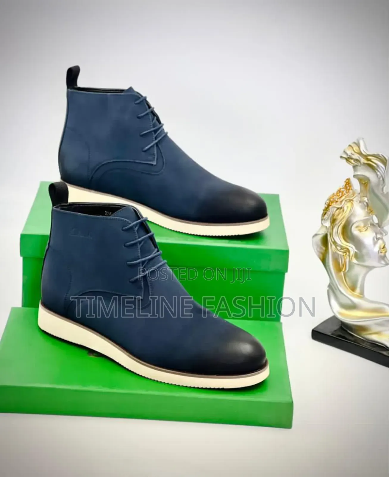 Clark's Designer Lace Up Boots Navy Blue