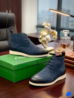 Clark's Designer Lace Up Boots Navy Blue