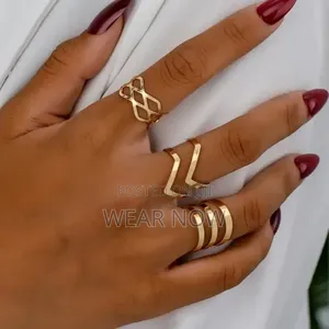 3pcs Elegant Cuff Fashion Ring Set