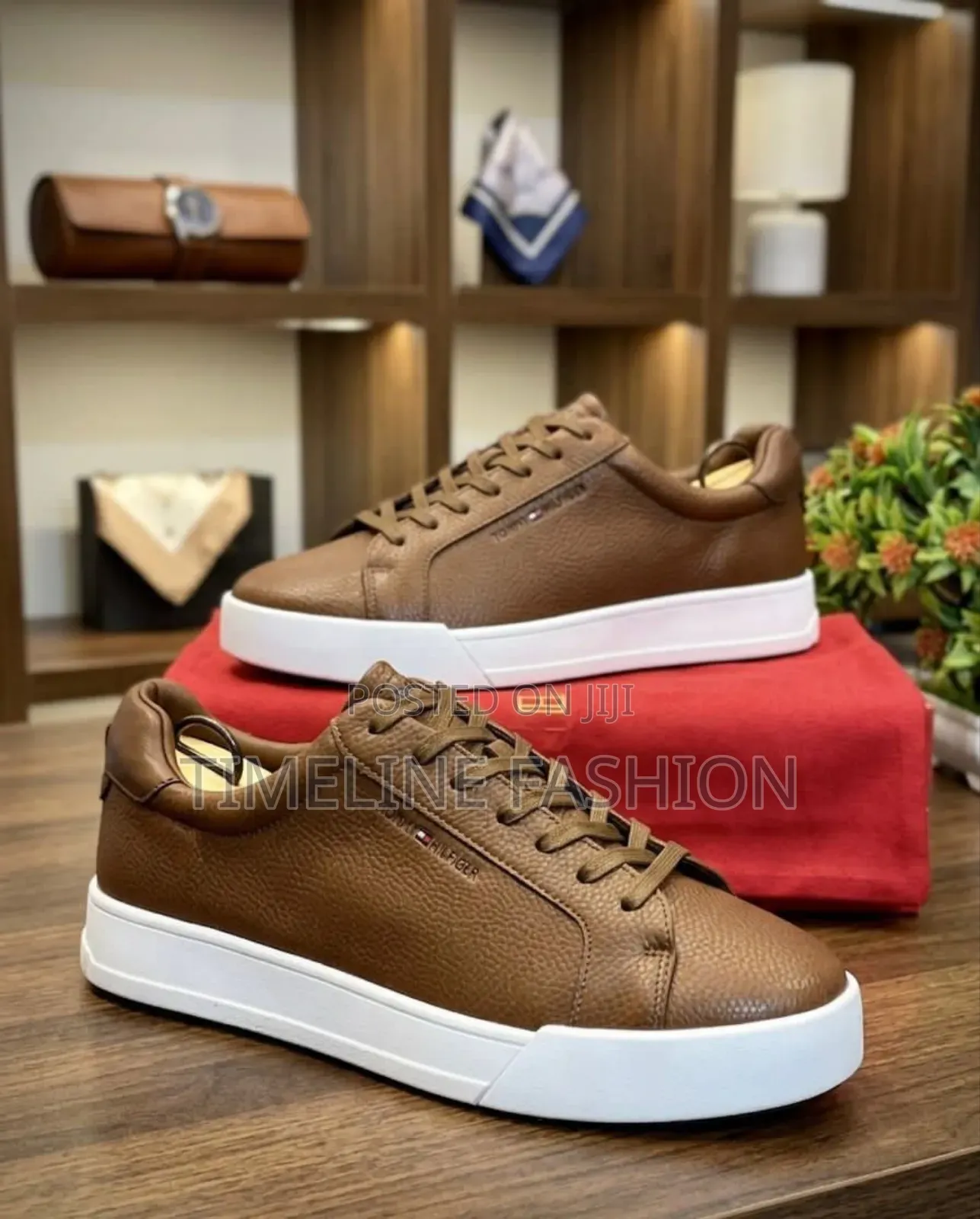 Tommy Hilfiger Leather Lace Up Men's Casual Sneakers