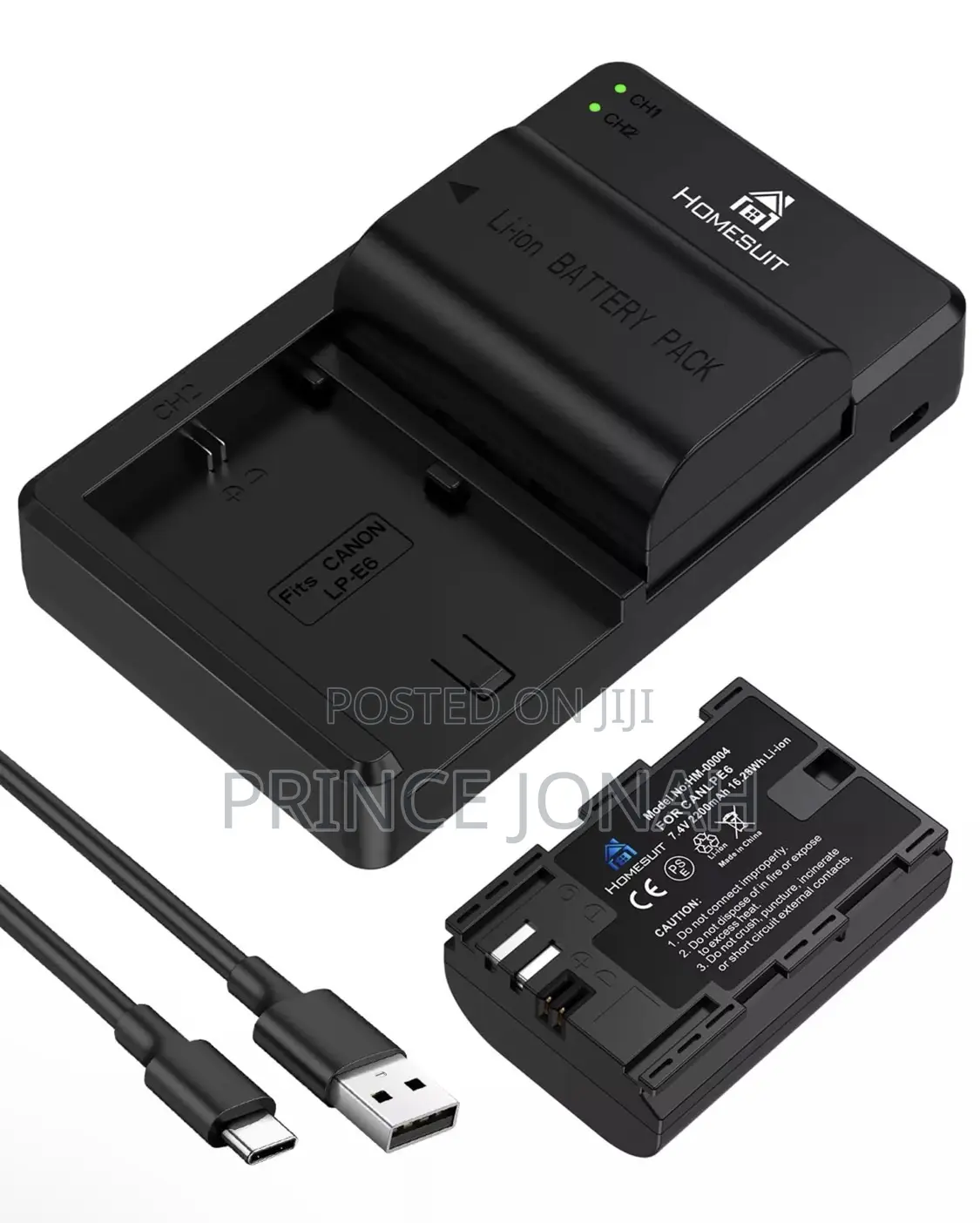 Homesuit Lp-E6 Lp-E6n Battery 2200mah and Dual Led Usb Charger Set