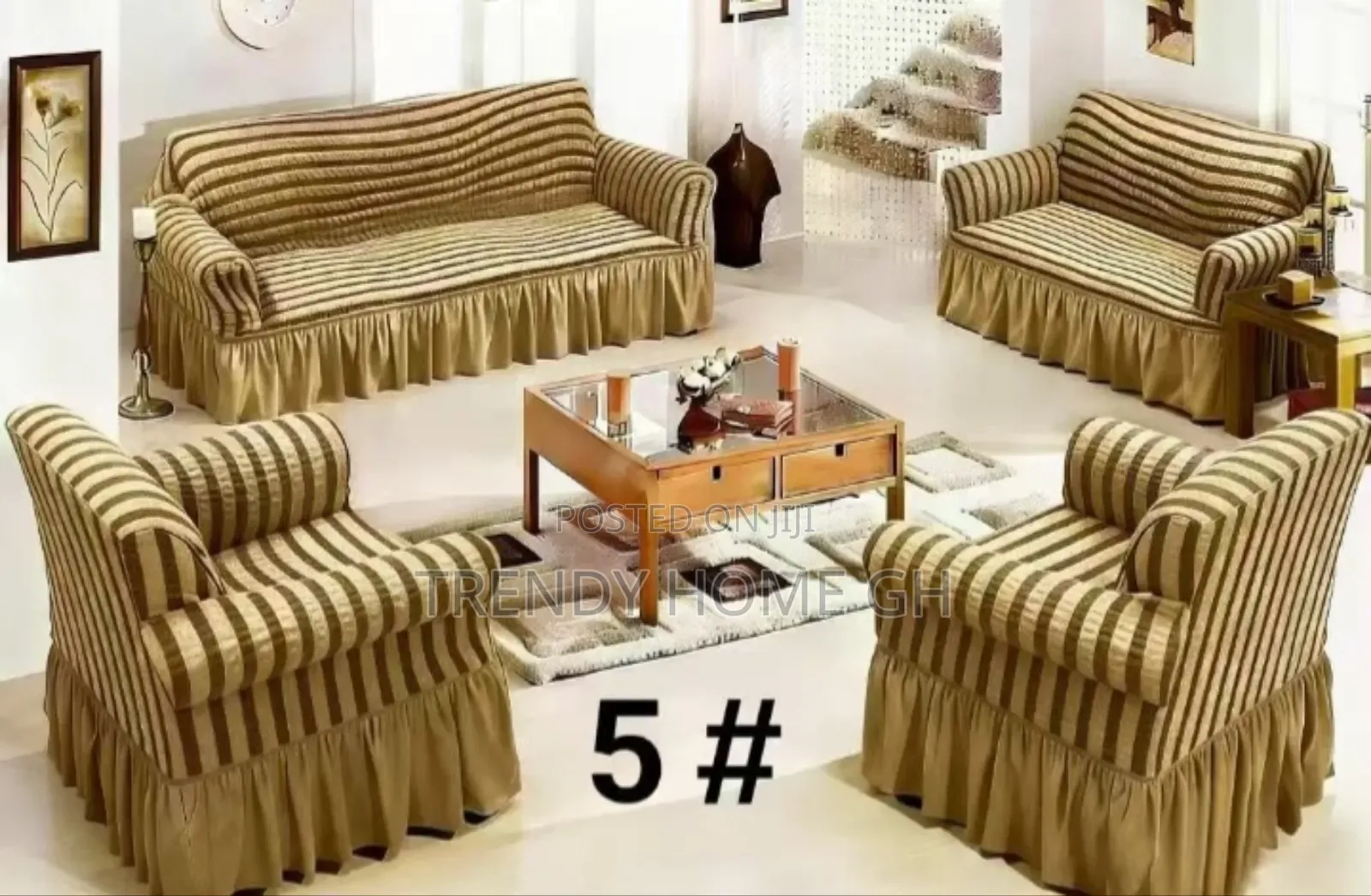 4-Seater Sofa Cover Set – Stretchable Elegant