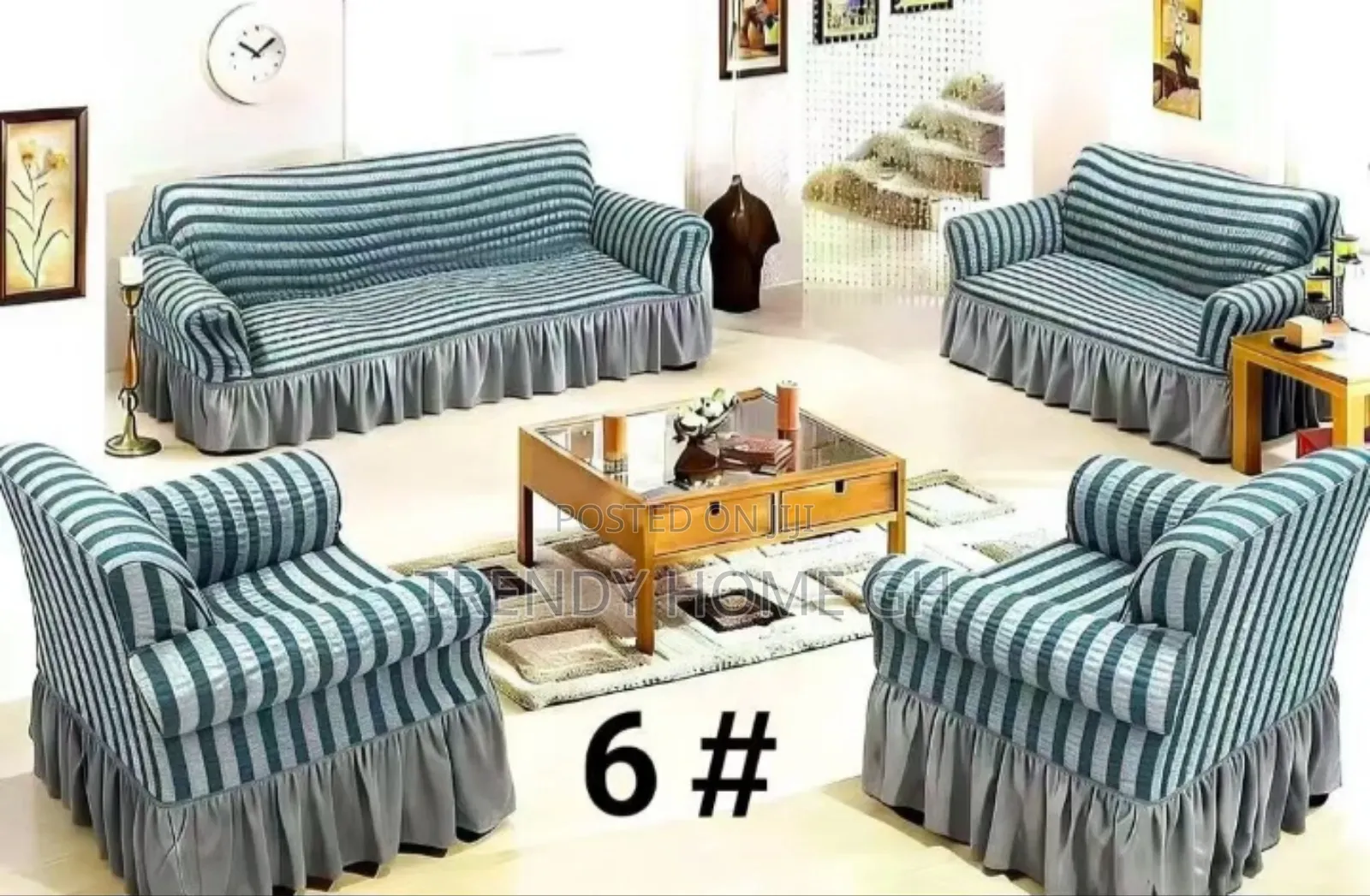 4-Seater Sofa Cover Set – Stretchable Elegant