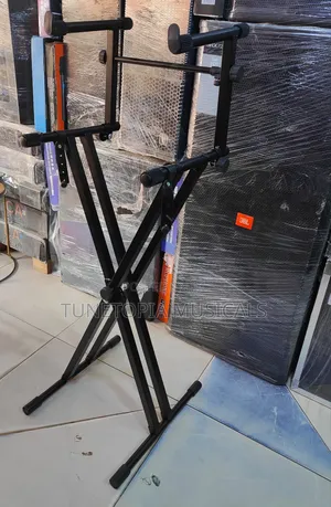 2-Tier, Double-Braced X-Style Adjustable Keyboard Stand.