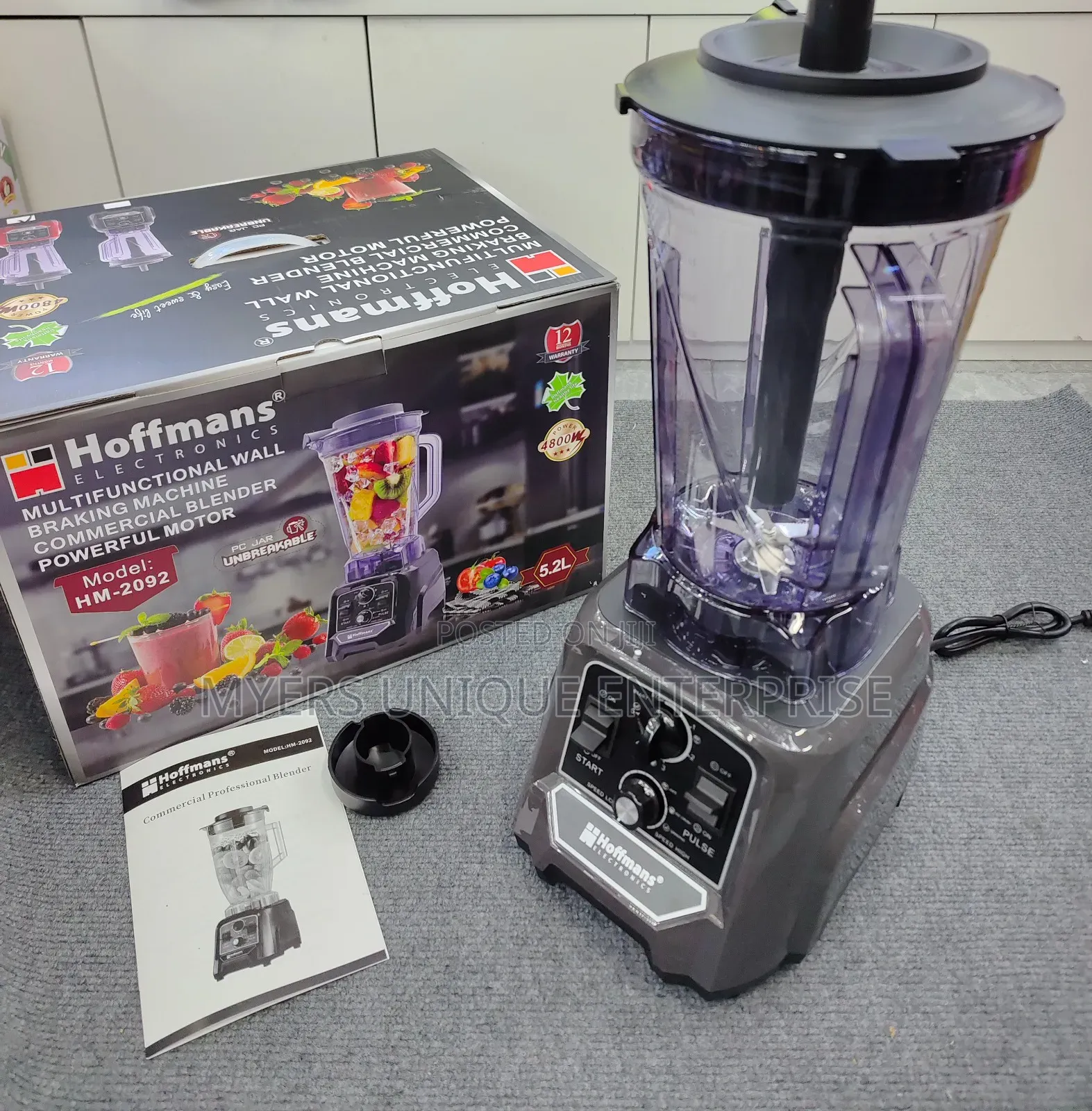 Heavy Duty Blender, 4800w Hoffmans Commercial Blender 5.2l