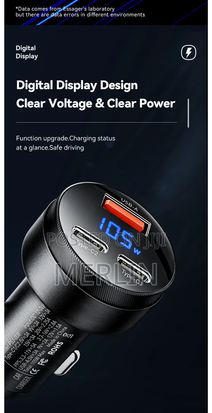Original Essager Car Charger 105w