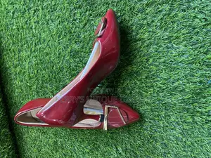 Crimson Royale Patent Buckle Heels