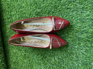 Crimson Royale Patent Buckle Heels