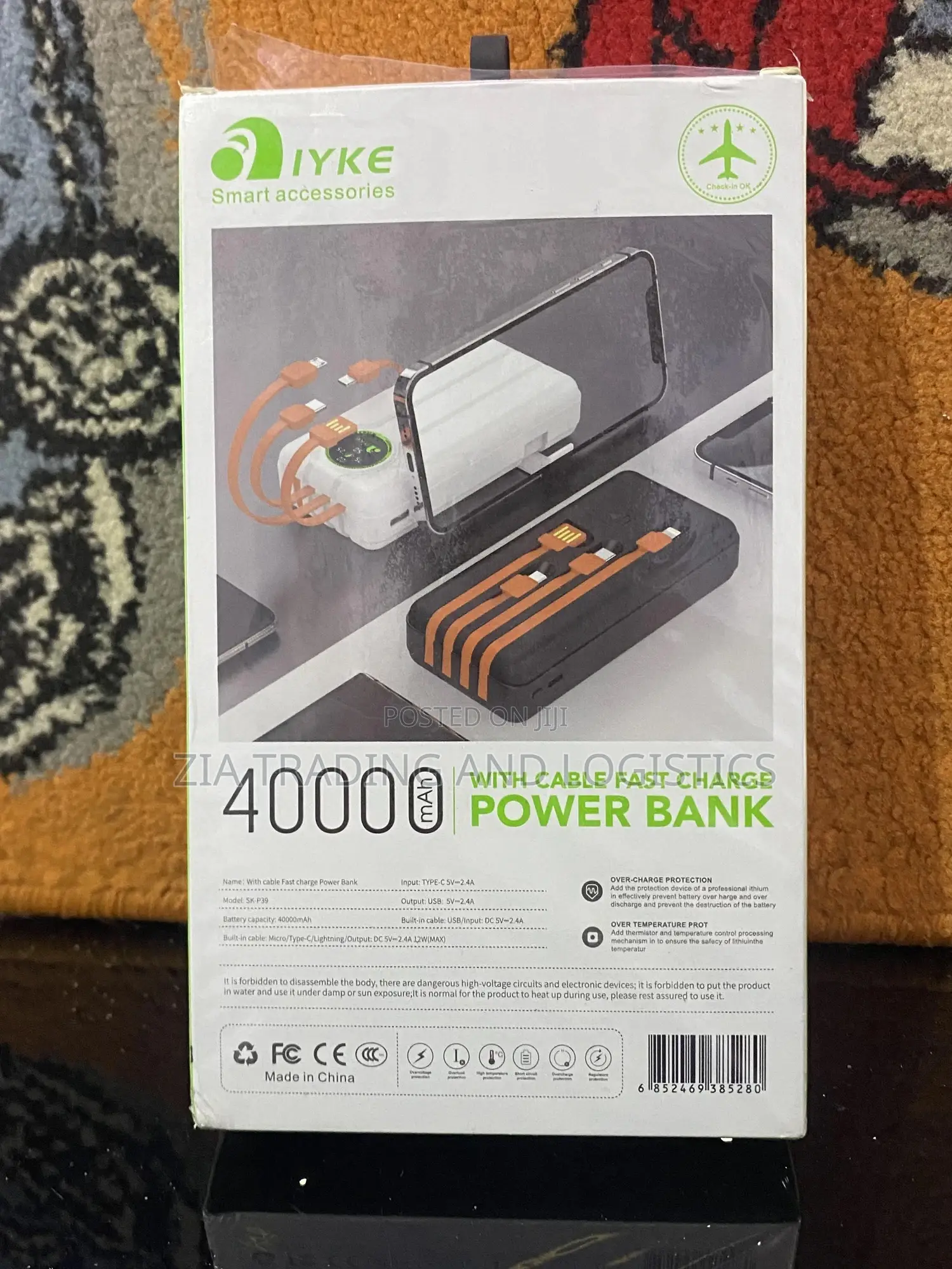 Iyke Sk-p9 40000 Mah Long Lasting Power Bank - Black/Orange