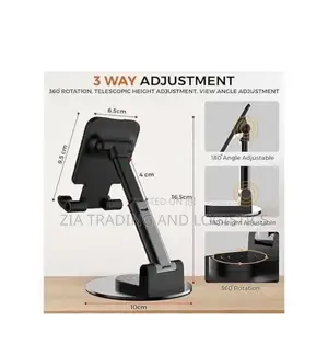 Universal Metal Desktop Stand -360o Rotatable Foldable Phone Holder