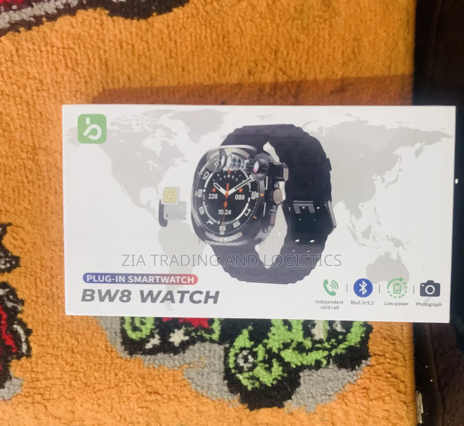 Bw8 Smartwatch With Sim Card Slot, Bluetooth Camera - Black