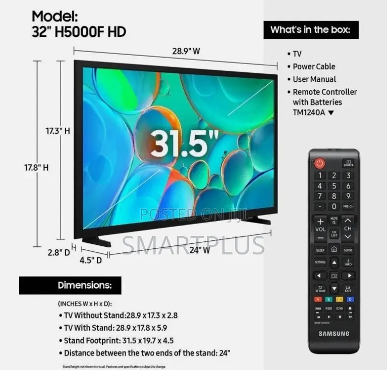 All New Samsung 32 Inch Smart Ua32h5000fuxgh FHD Television