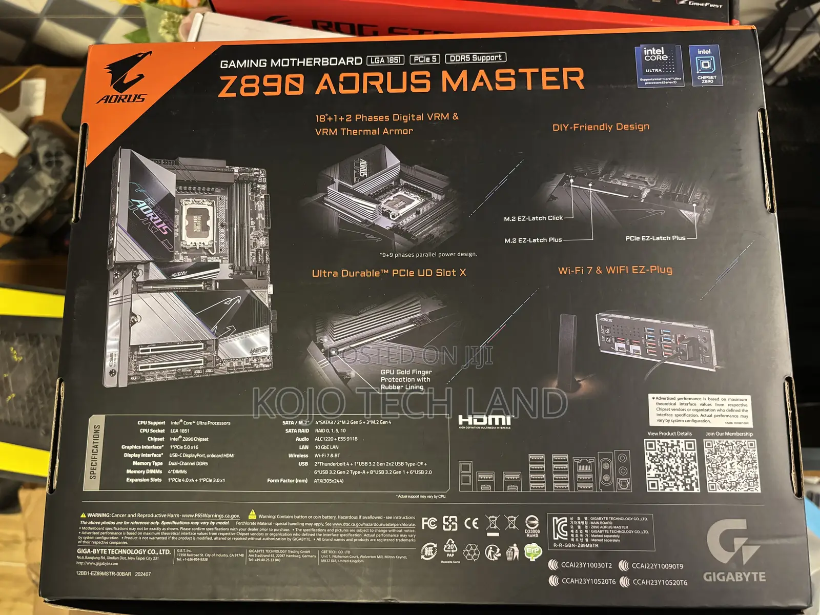 Gigabyte Z890 Aorus Master Lga 1851, Atx, Ddr5 Motherboard