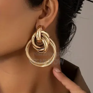 Golden-Toned Intertwined Hoop Earrings