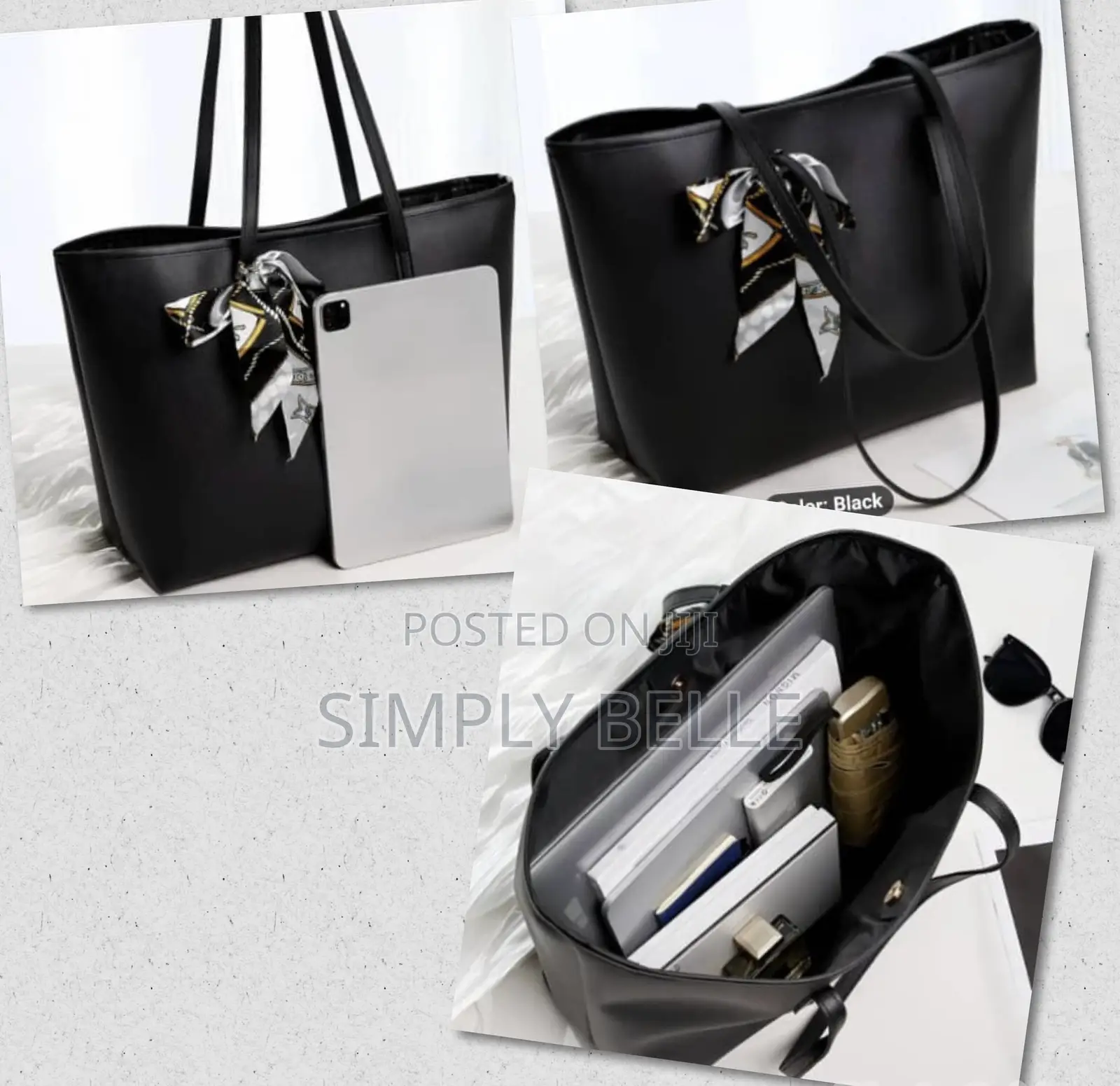 Solid Strap Tote Bag