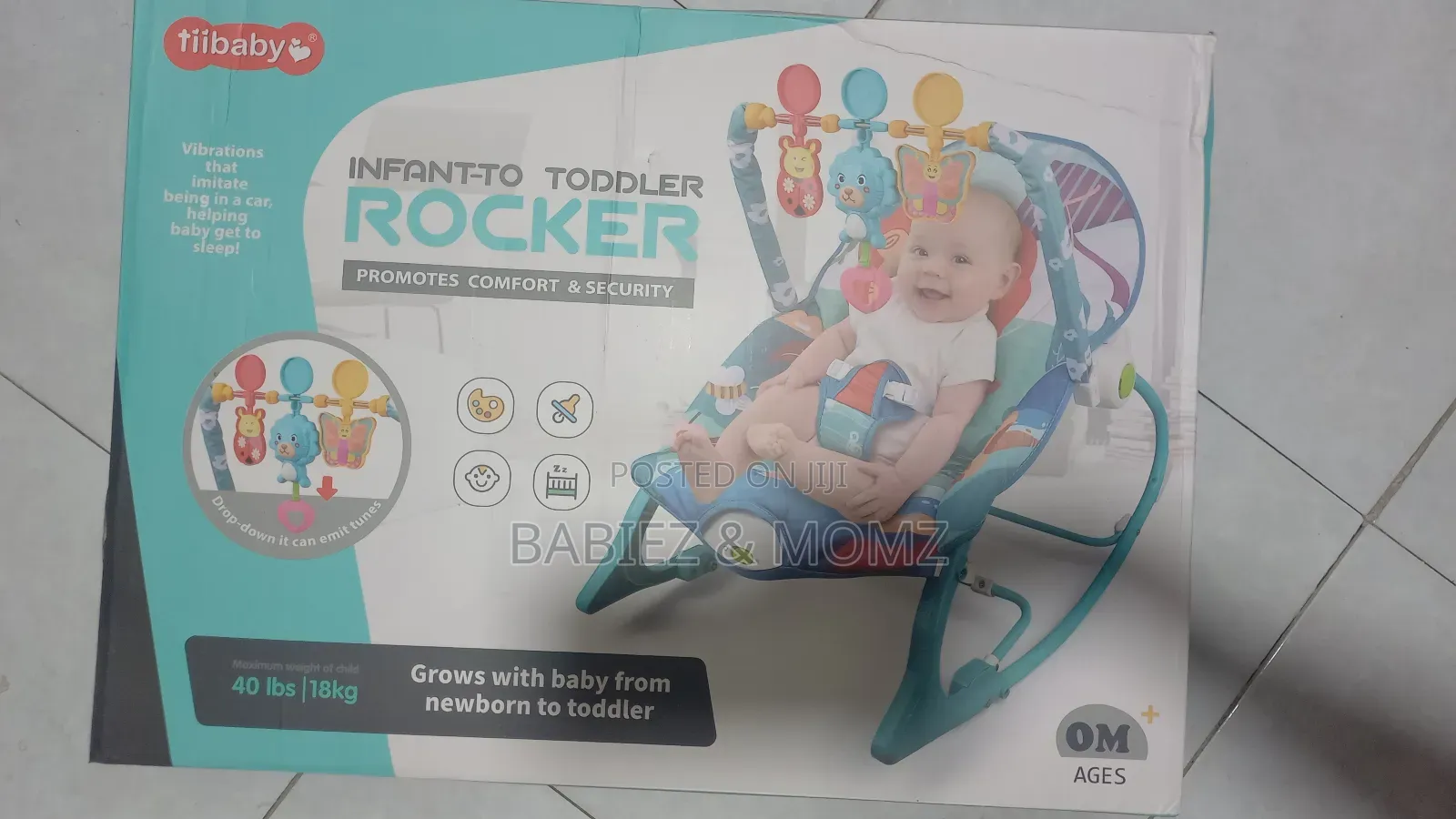 Infant to Toddler Baby Rocker. Soothing Bouncer Chair