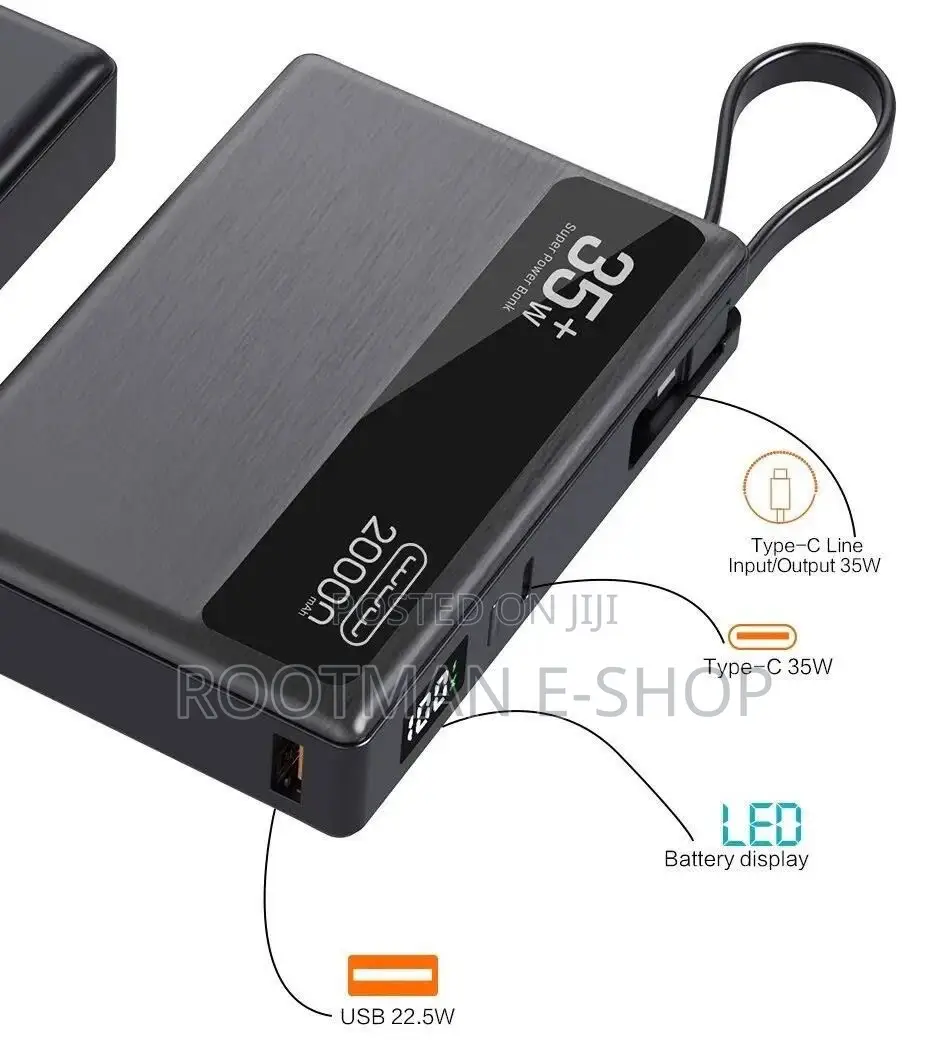 Power Bank 20000mah Pd35w Fast Charging Black - Wuw Y155