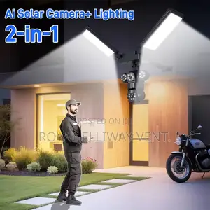 4g V380 Solar Camera+ Lighting 3 Lens