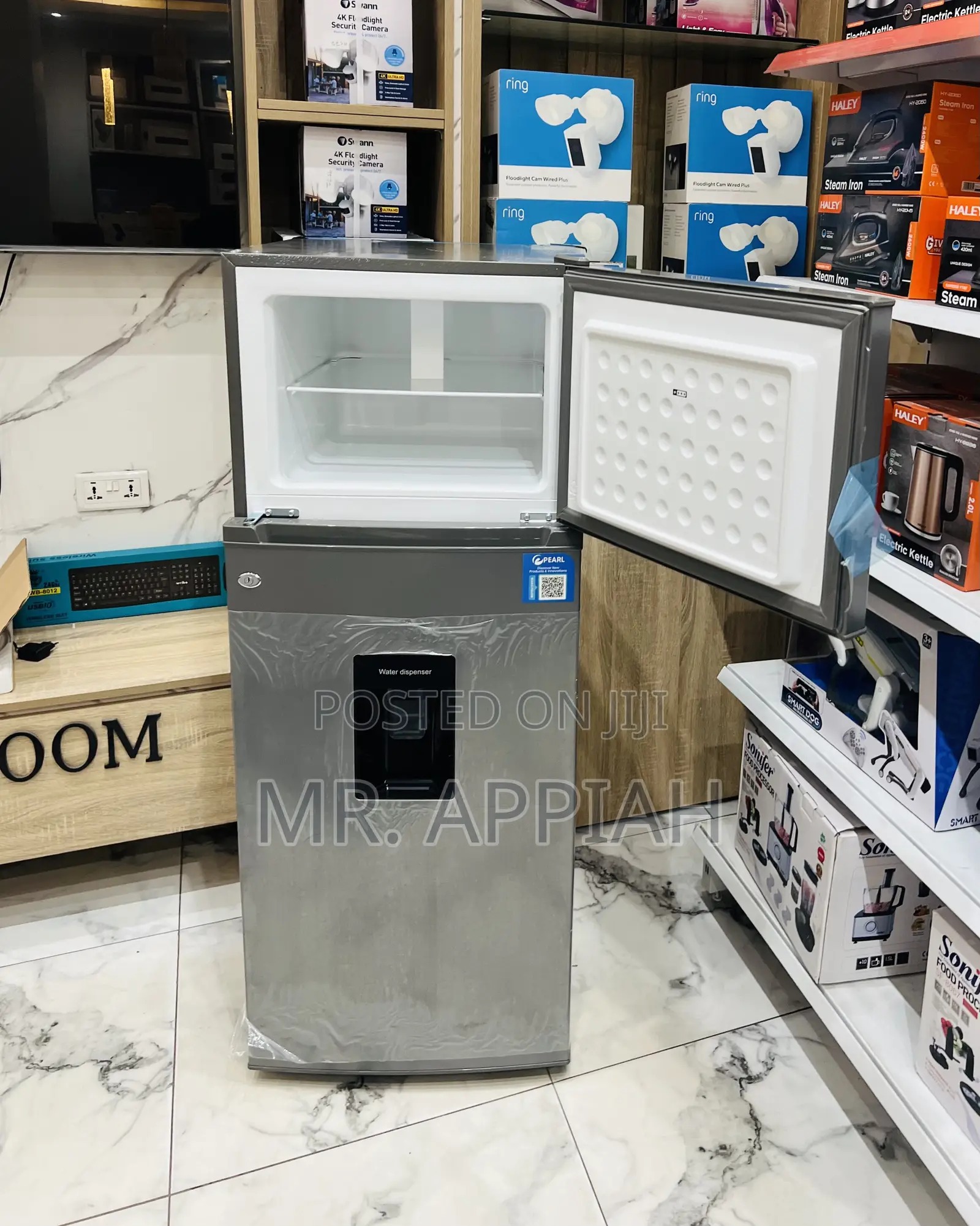 Super Cooling Pearl Pf-2521w0-5e Top Mount Freezer Fridge(Gray).