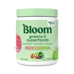 Bloom Nutritional Greens Superfoods Powder, Strawberry Kiwi.