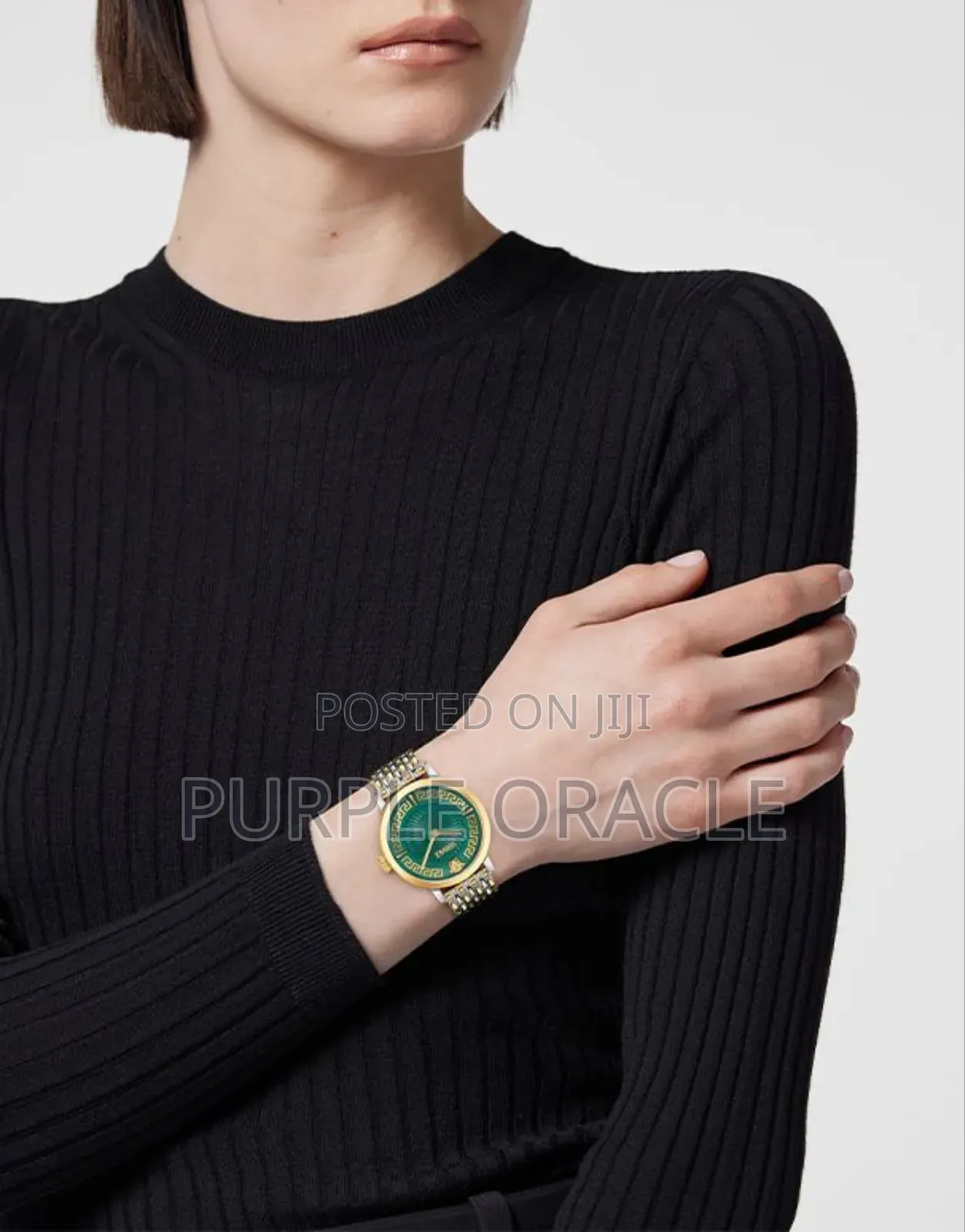 Versace Greca Fortuna Two-Tone Green Dial Ladies Watch