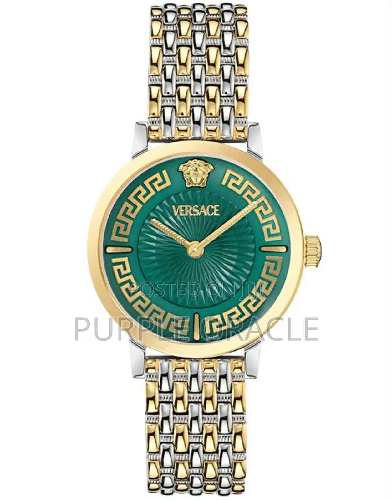 Versace Greca Fortuna Two-Tone Green Dial Ladies Watch