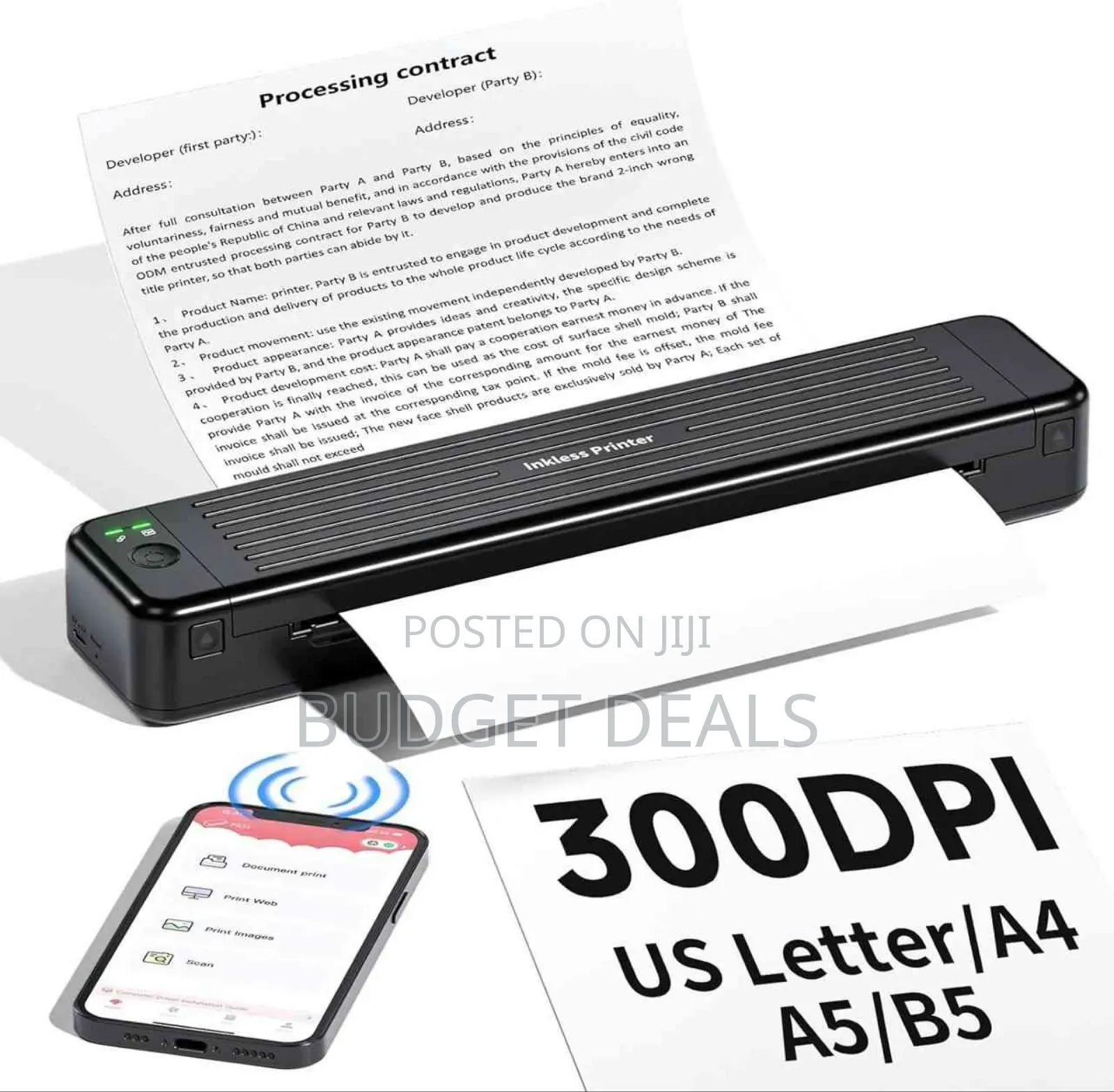 Portable Wireless Inkless Printer(Compatible With Normal Copy Paper)