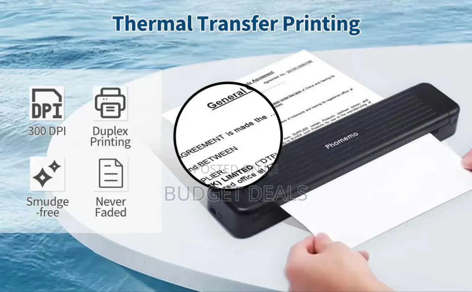 Portable Wireless Inkless Printer(Compatible With Normal Copy Paper)
