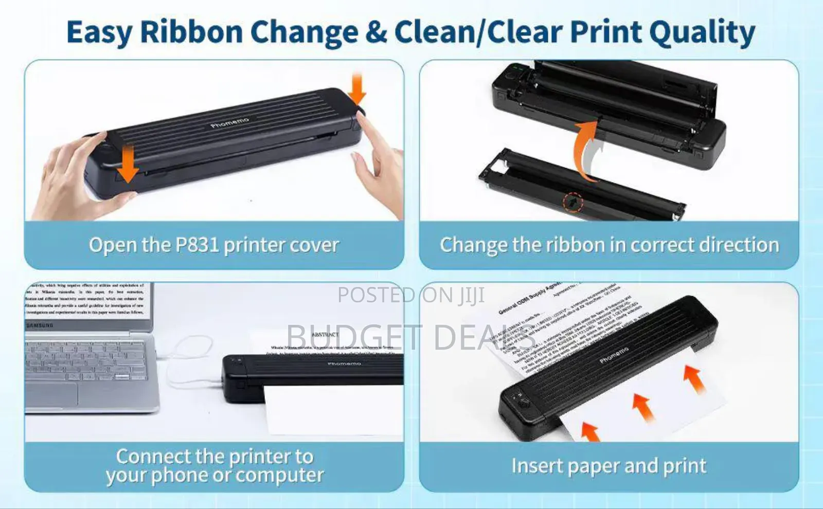 Portable Wireless Inkless Printer(Compatible With Normal Copy Paper)