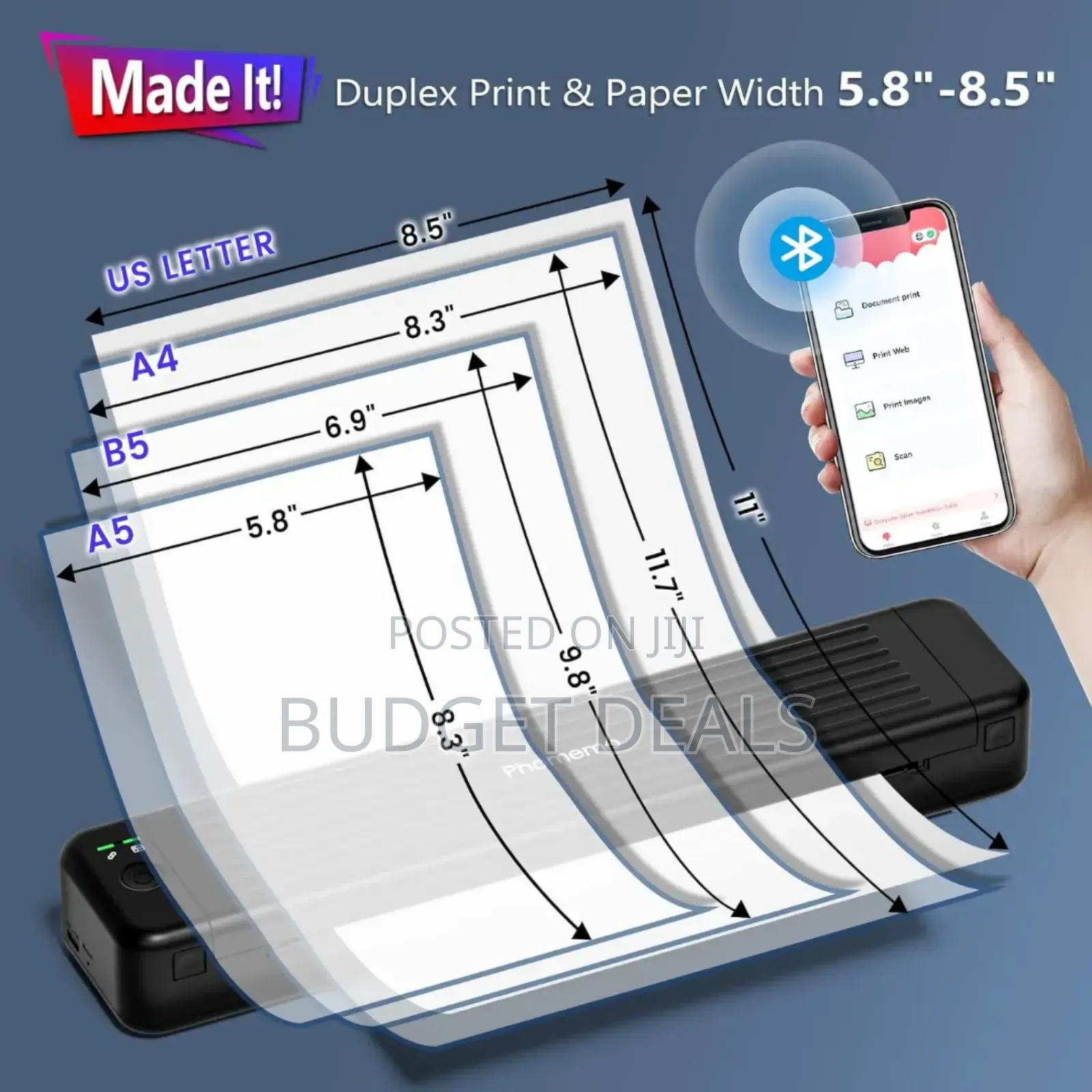Portable Wireless Inkless Printer(Compatible With Normal Copy Paper)
