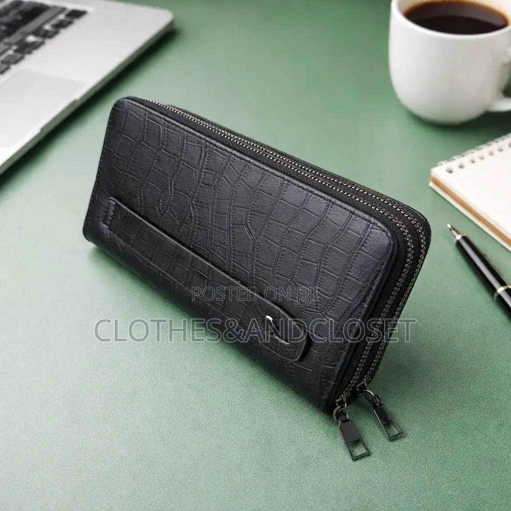 Karya Brand Dark Brown Long Zip-Around Clutch Wallet
