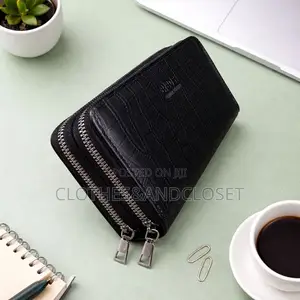 Karya Brand Dark Brown Long Zip-Around Clutch Wallet