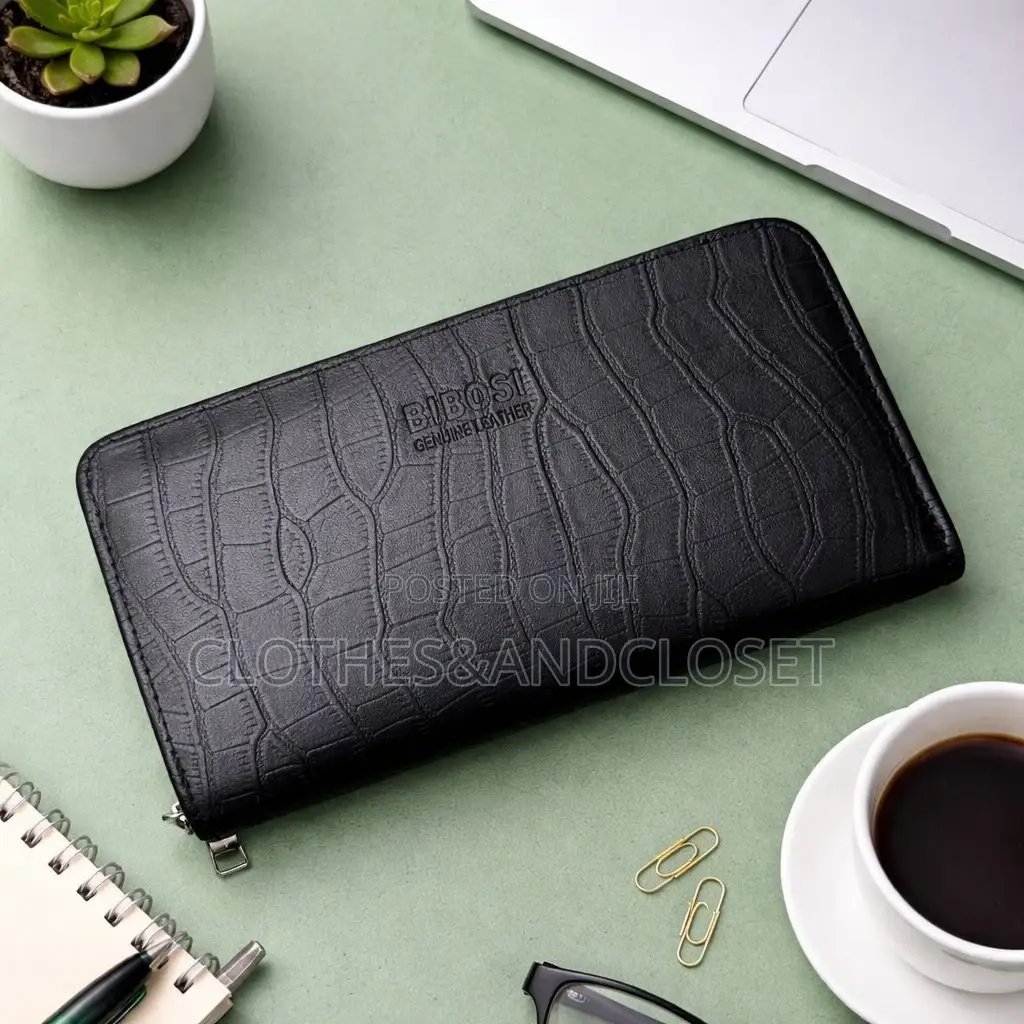 Karya Brand Dark Brown Long Zip-Around Clutch Wallet