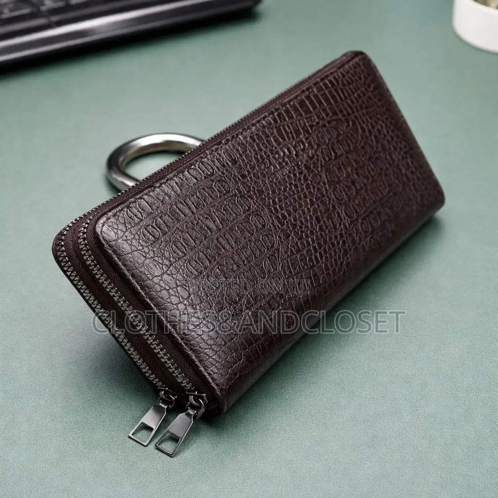 Karya Brand Dark Brown Long Zip-Around Clutch Wallet