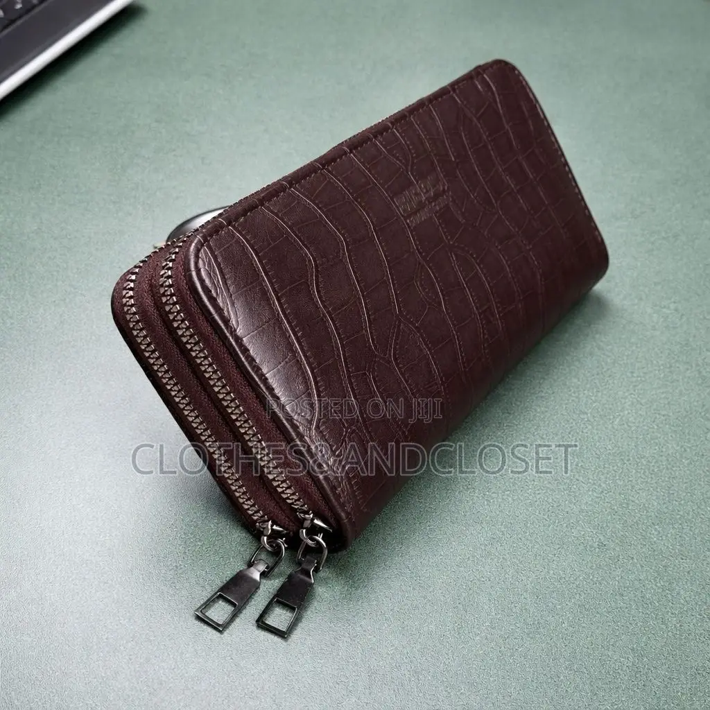 Karya Brand Dark Brown Long Zip-Around Clutch Wallet