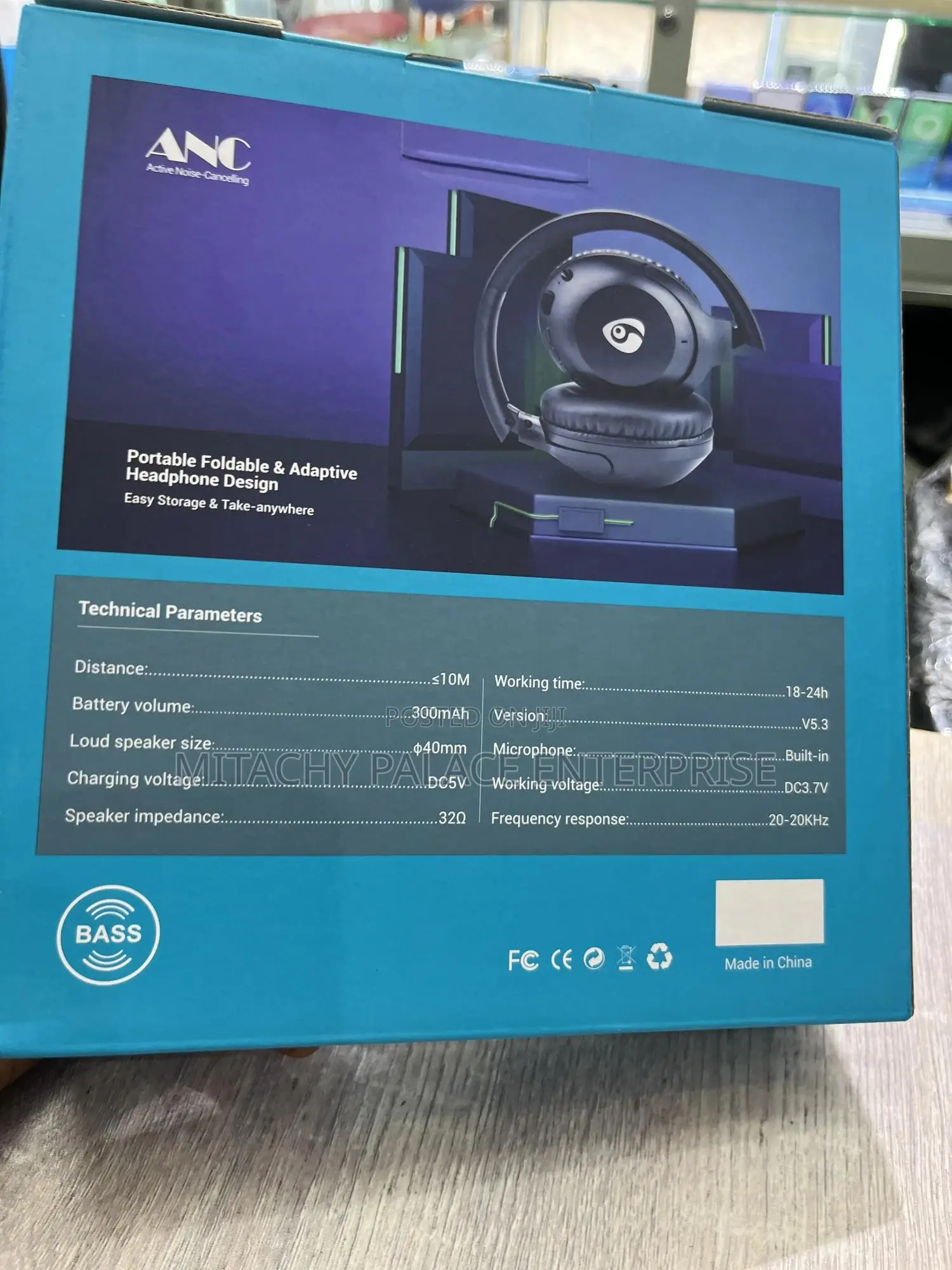 Anc Wireless Headphone With Bass Stereo