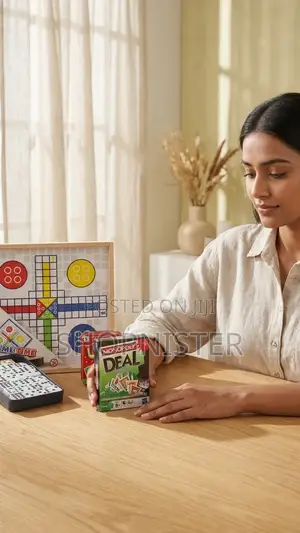 Ludo, Double 9 Dominoes, Uno Special Edition, and Monopoly Deal Games