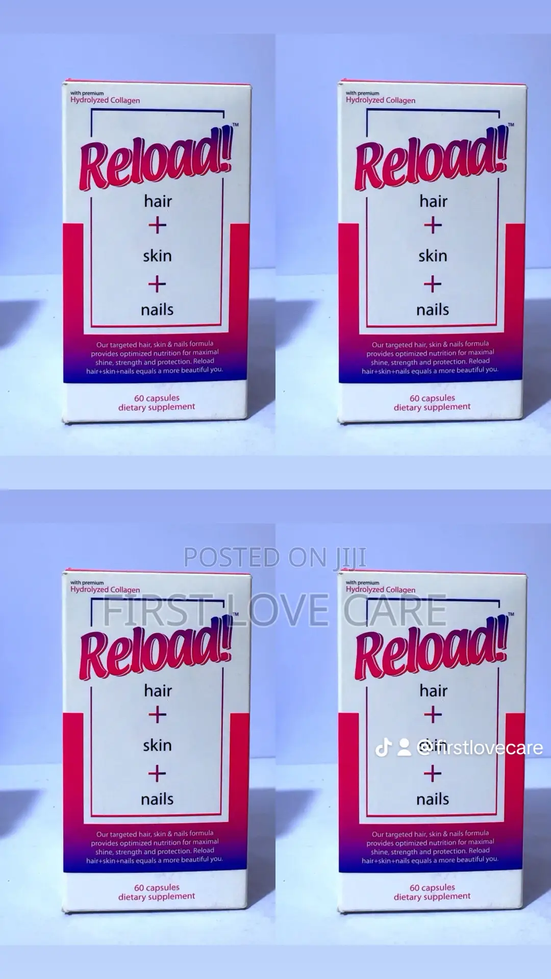 Reload Hair Skin Nails Hydrolyzed Collagen, Biotin and Hyaluronic Acid