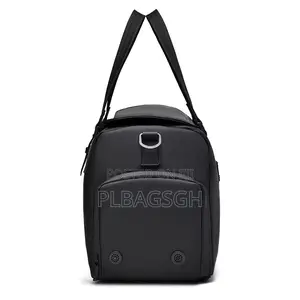 Black Leather Duffel Traveling Bag Hand Luggage 20 Inches