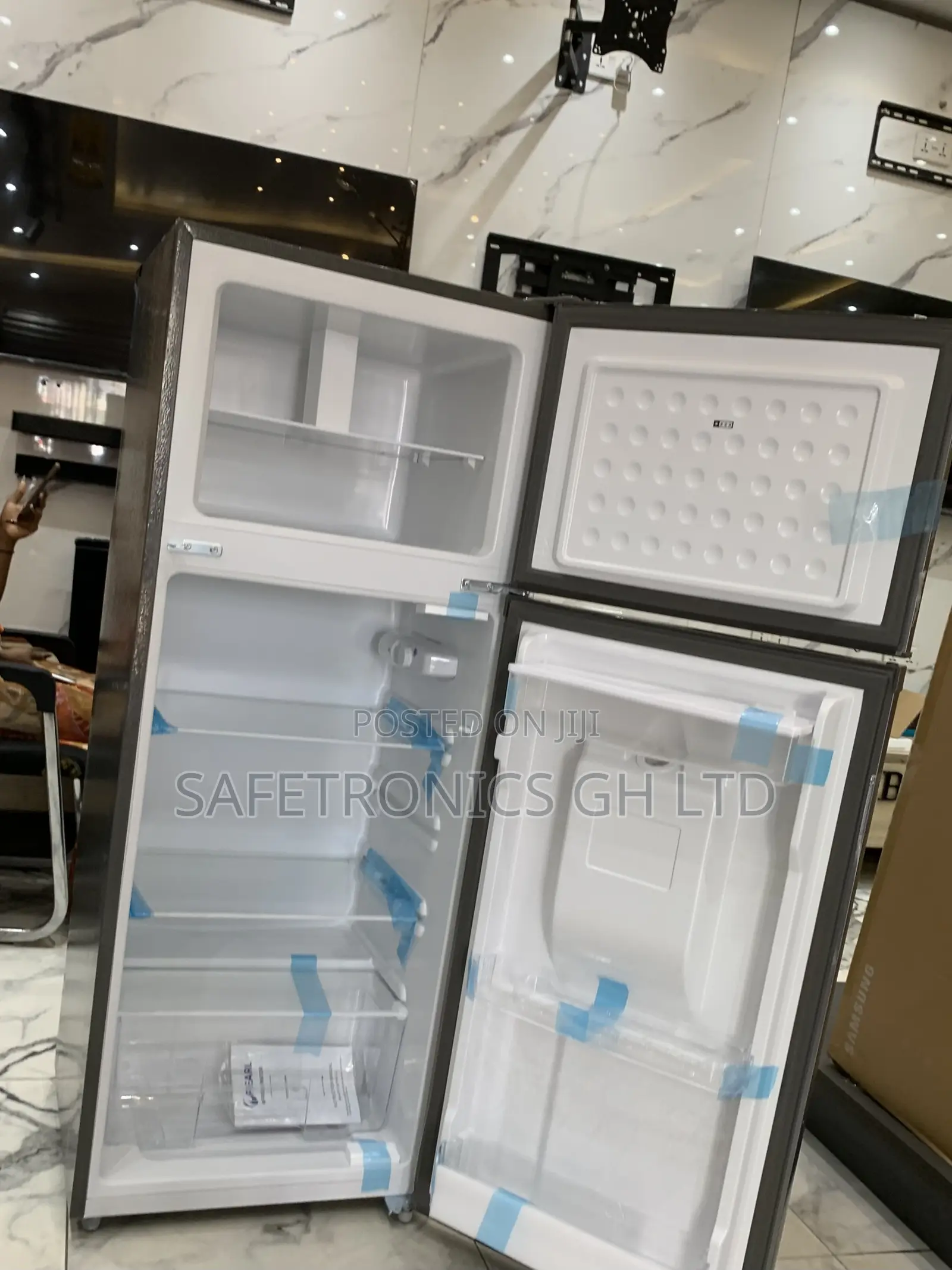 Zealous New Pf-2521w0-5e Pearl Double Door Refrigerator