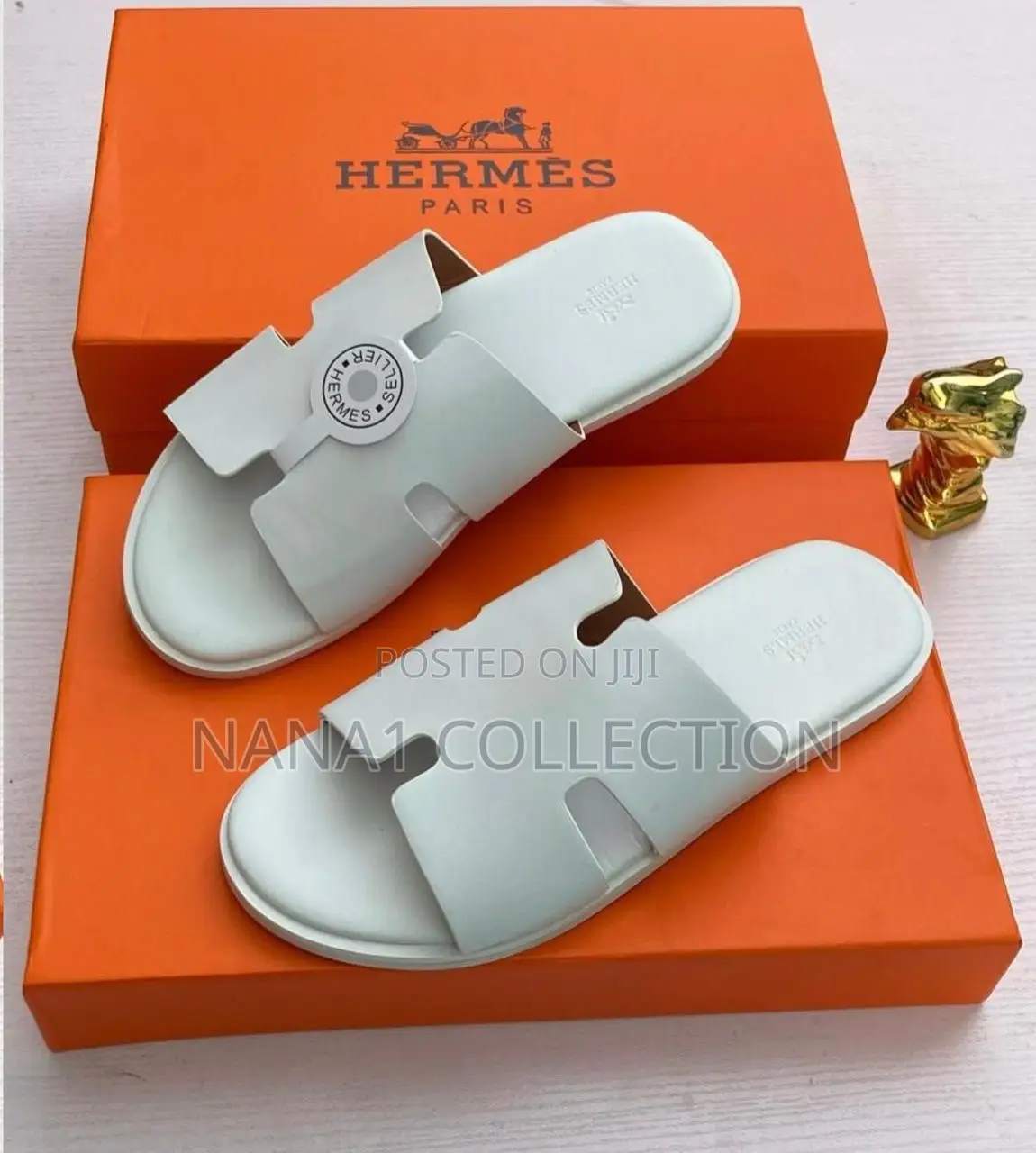 Men’S Hermes Leather Slippers