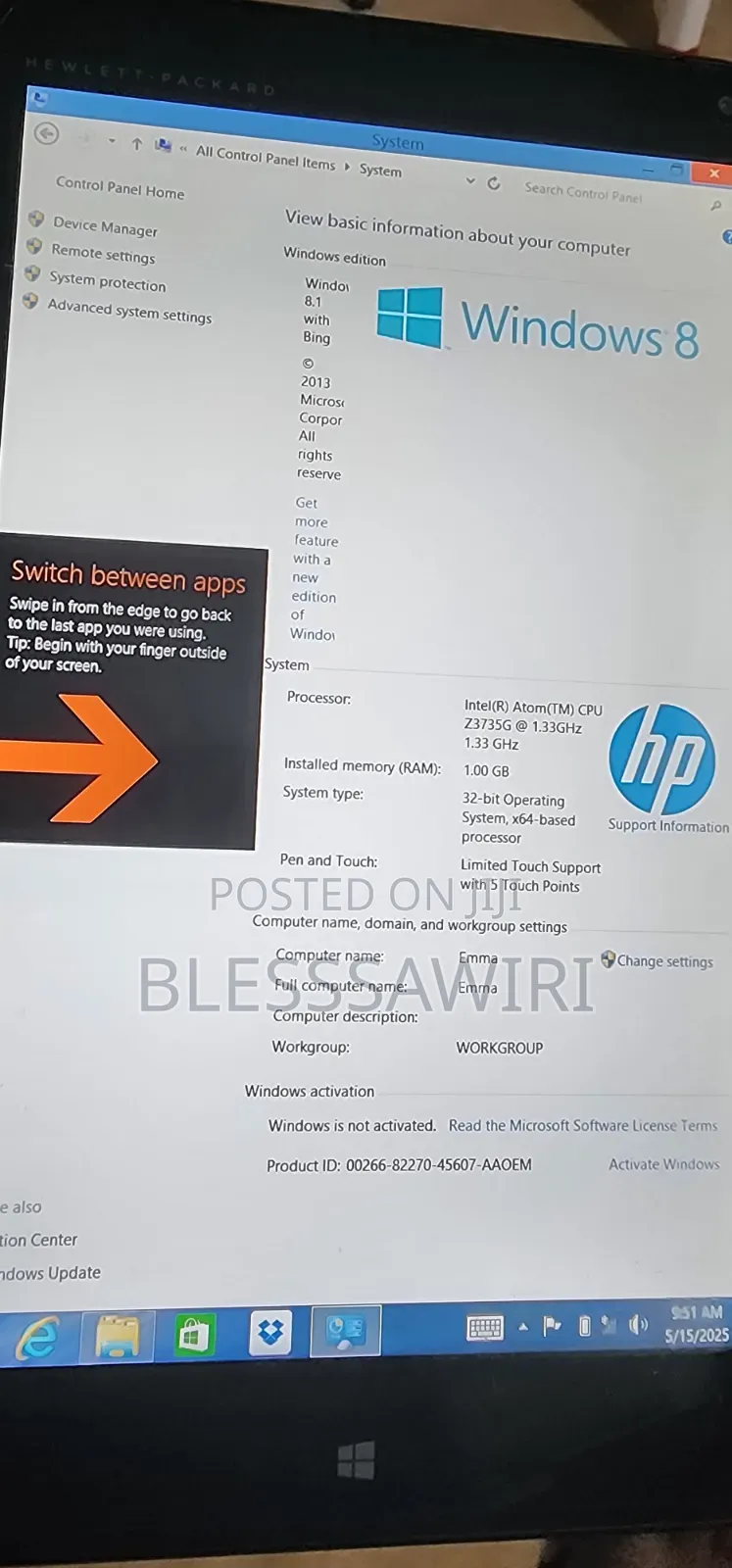 HP Stream 8 32 GB Black