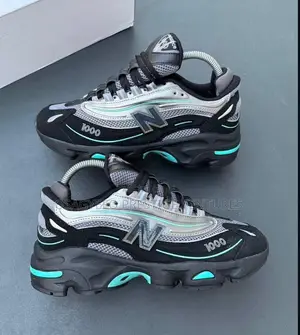 New Balance 1000 (Black/Grey With Teal Accents).