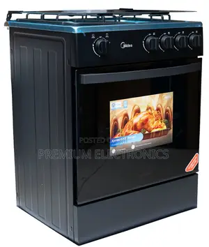 Midea 4 Burner Gas Cooker 60x60cm Oven, Grill,