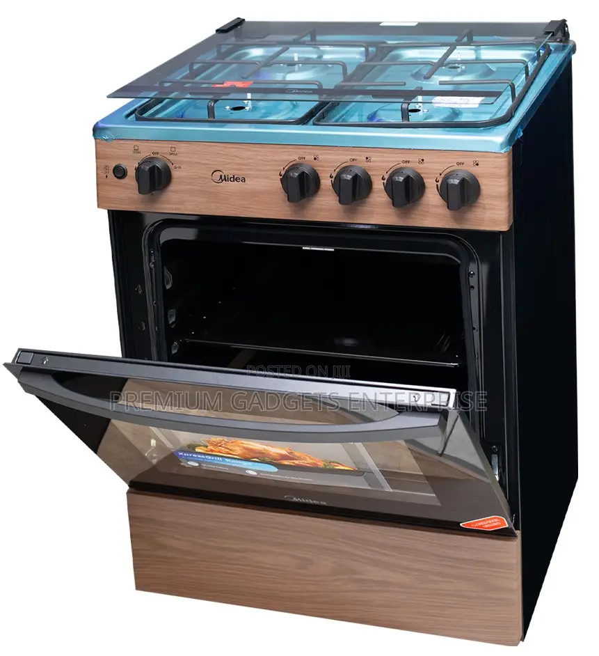 Midea 4 Burner 60 X 60 Cm - Inox - Special Nobs - Grill-Wood Color