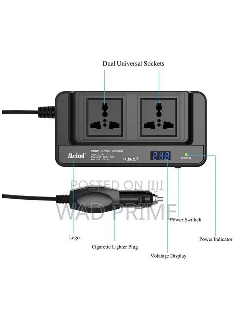 Meind Mt8300 -2 12v 200w Car Inverter