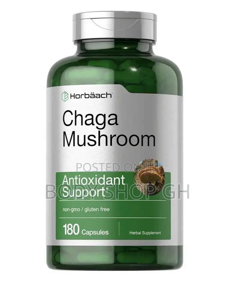 Horbäach Chaga Mushroom Capsules | 180 Count | Non-Gmo Gluten Free